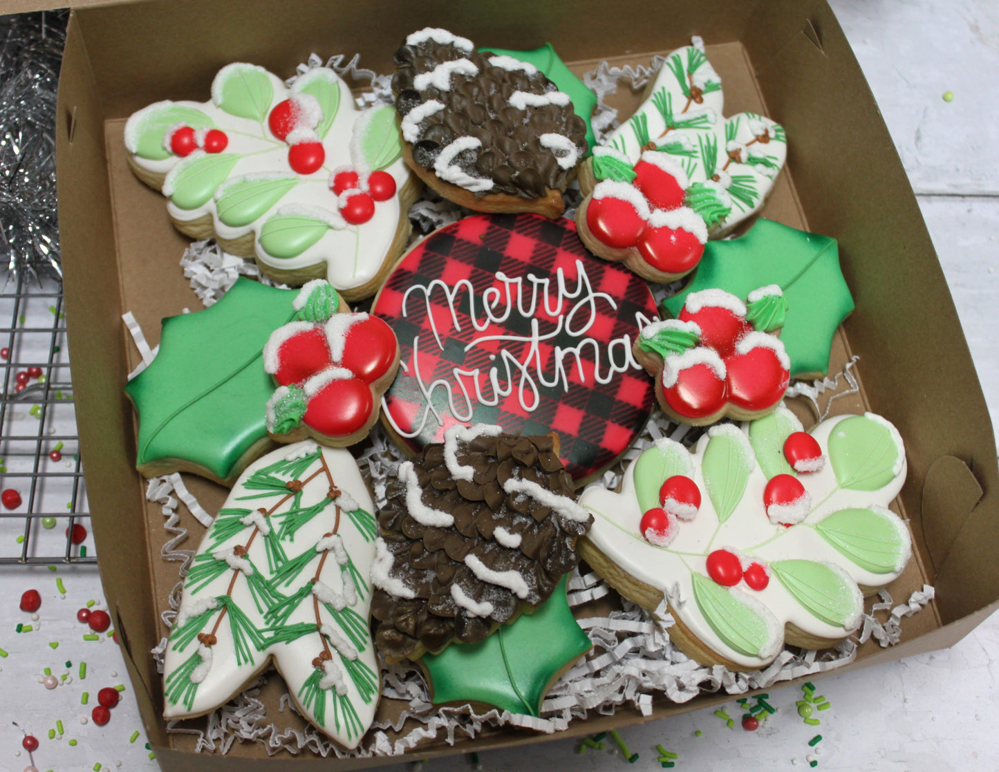 Large Wreath Cookie Platter