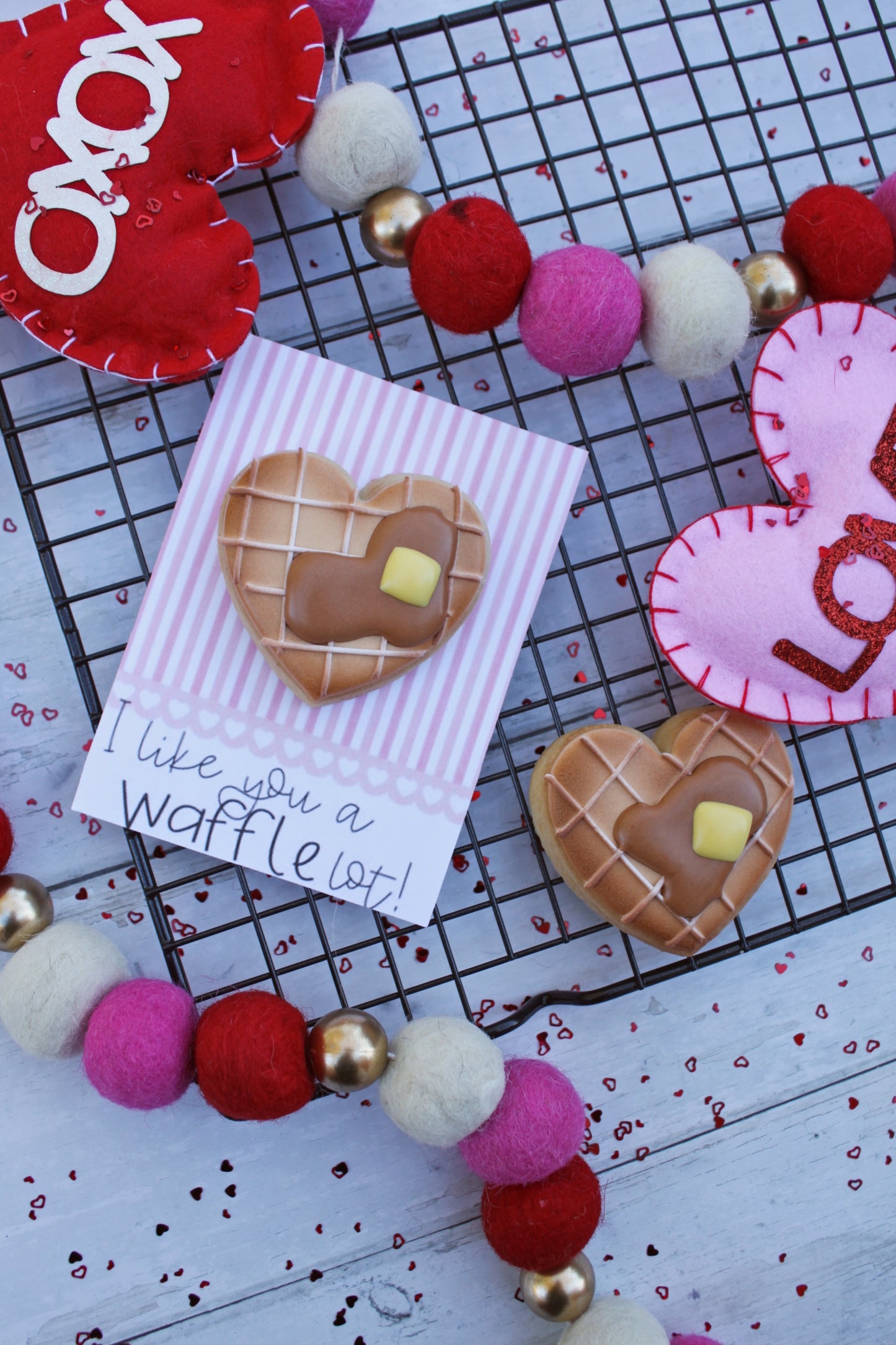 I Like You a Waffle Lot Mini Cookie card